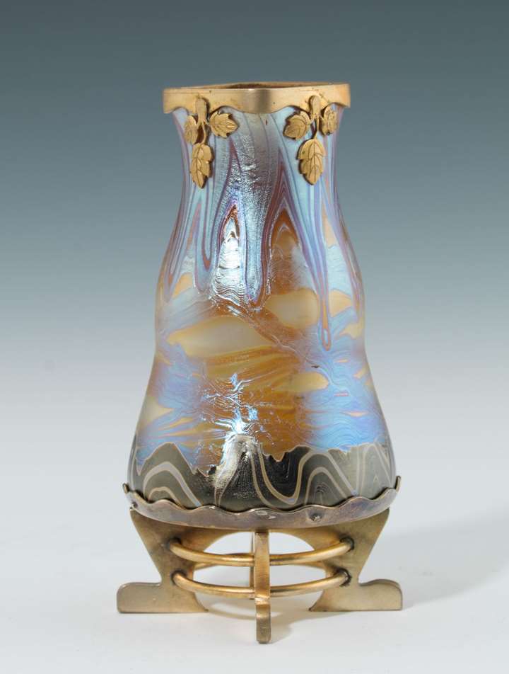 VASE WITH BRASS MOUNT